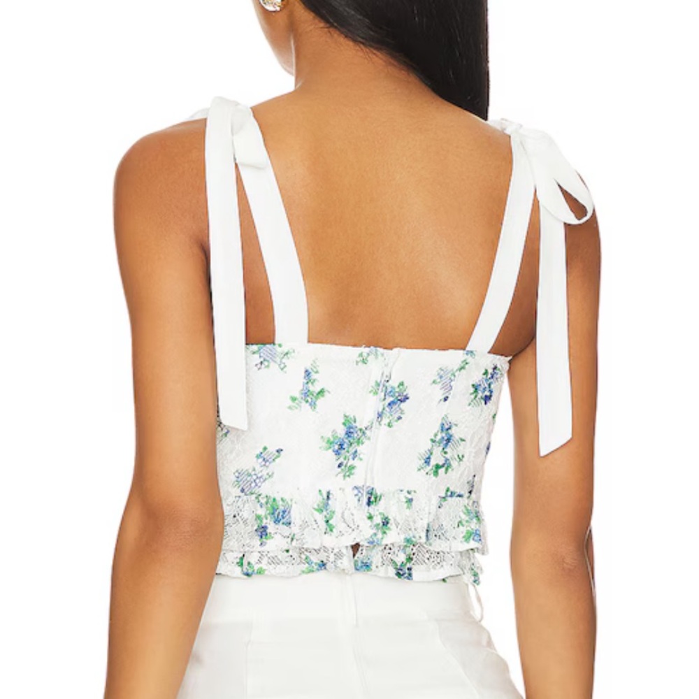 Lovers and Friends Edina Lace Crop Top NWT in Bouquet Floral Multi Size Small - Picture 2 of 9